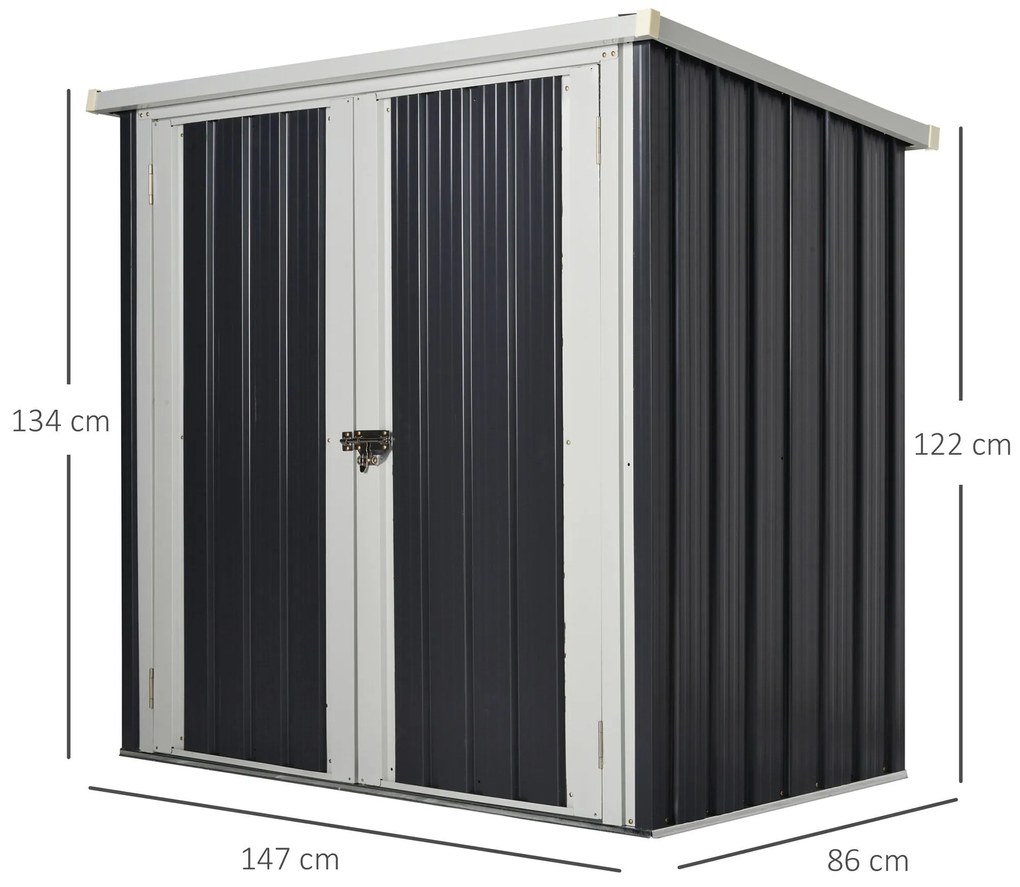 Outsunny Abrigo de Jardim 1,26 m² 147x86x134 cm Abrigo de Exterior de