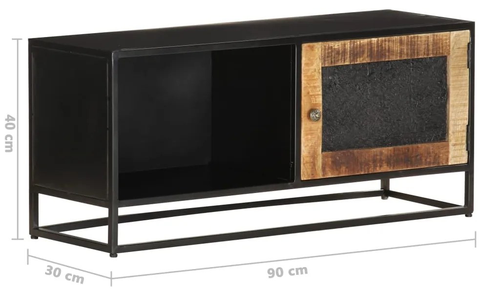 Móvel de TV 90x30x40 cm madeira de mangueira áspera