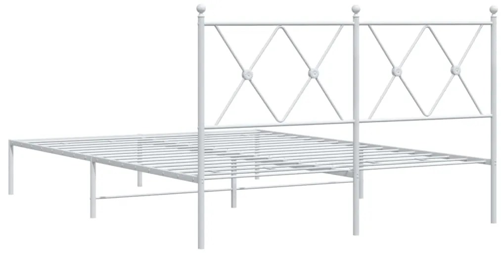 Estrutura de cama com cabeceira 140x200 cm metal branco