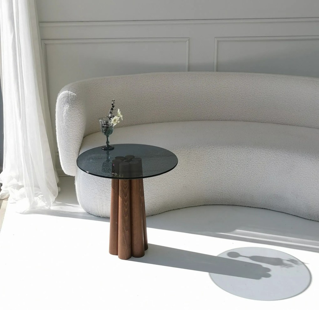 Mesa de Centro Thales – Nogueira e Cinzento Escuro – 50x50x50 cm