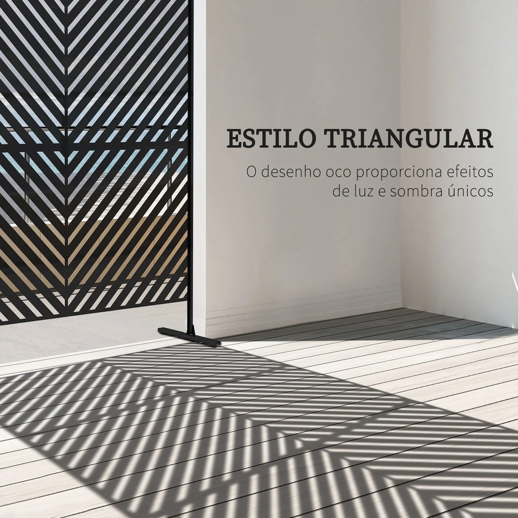 Biombo de Exterior Separador de Ambientes com 3 Peças com Padrão de Li