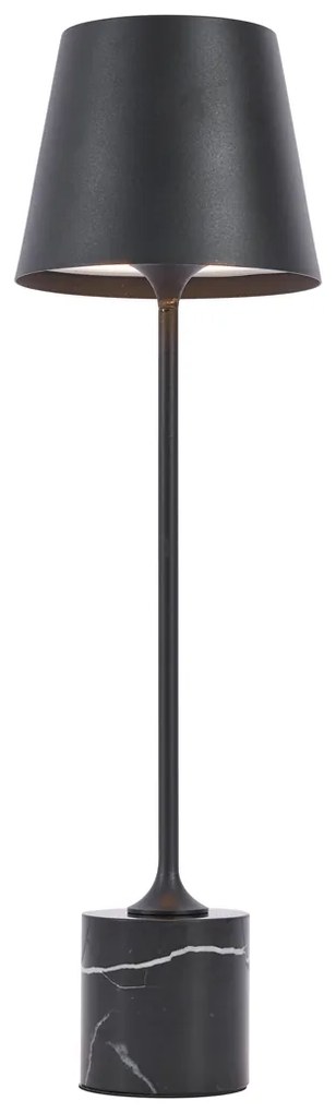 Candeeiro de mesa moderno preto 37cm incl. LED regulável IP54 recarregável - Topi Moderno