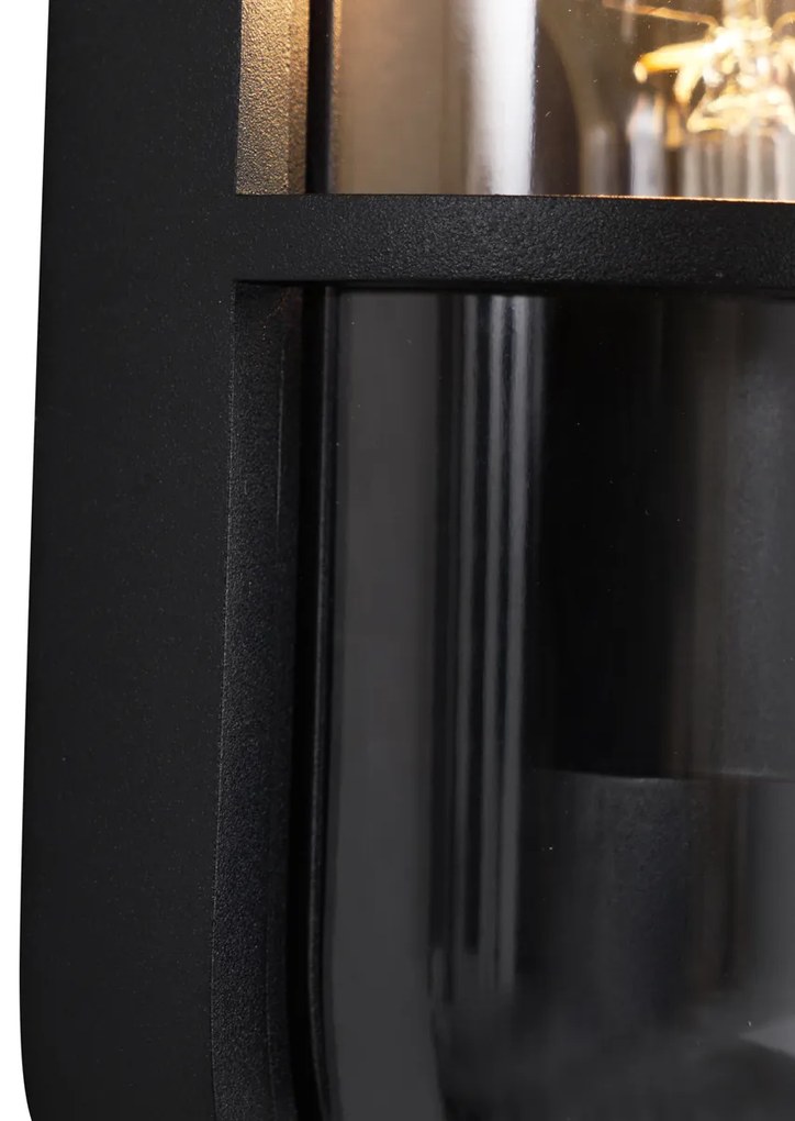 Candeeiro de parede exterior preto oval IP65 - Target Industrial