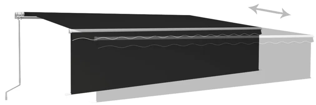 Toldo retrátil manual com estore 6x3 m antracite