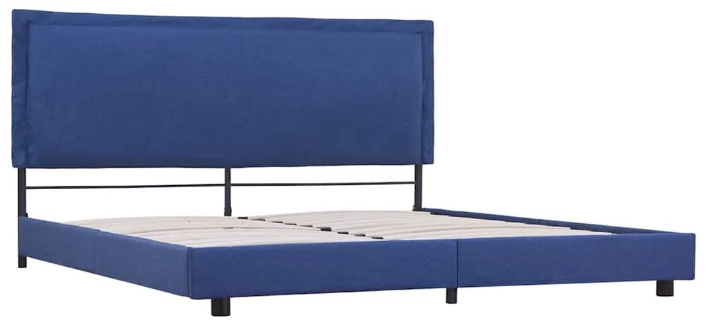 Estrutura de cama sem colchão 150x200 cm tecido azul