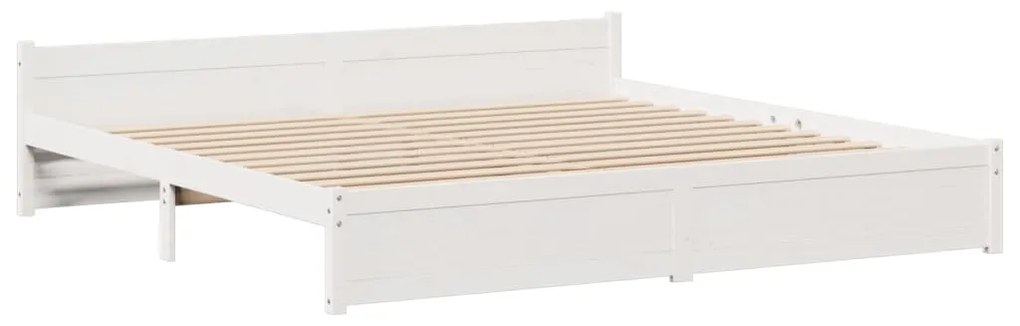 Cama com estante sem colchão 200x200 cm pinho maciço branco