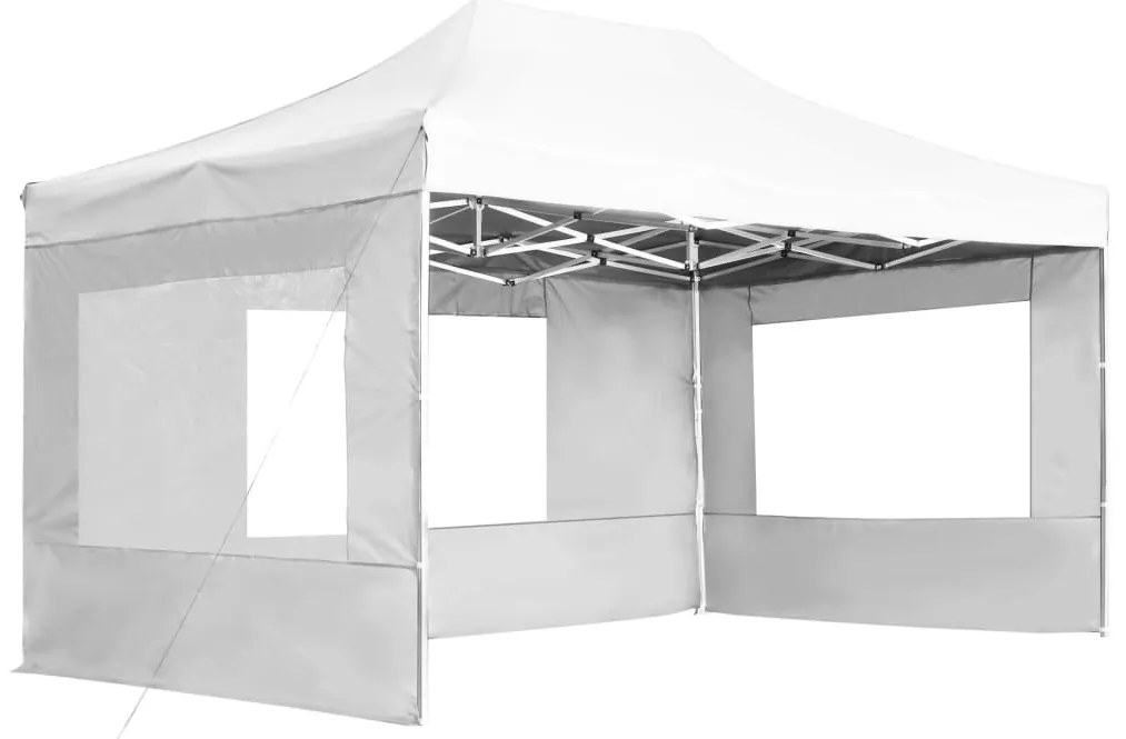 Tenda dobrável profissional com paredes alumínio 4,5x3m branco