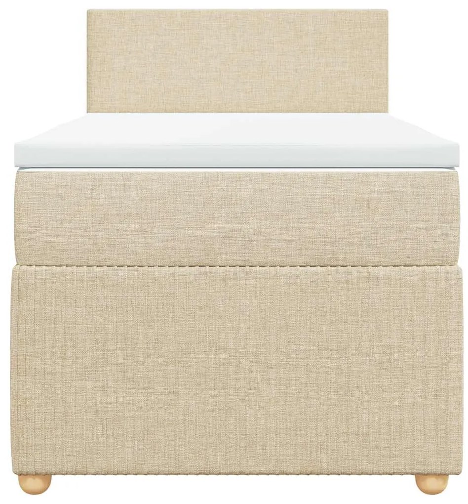 Cama com molas/colchão 100x200 cm tecido cor creme