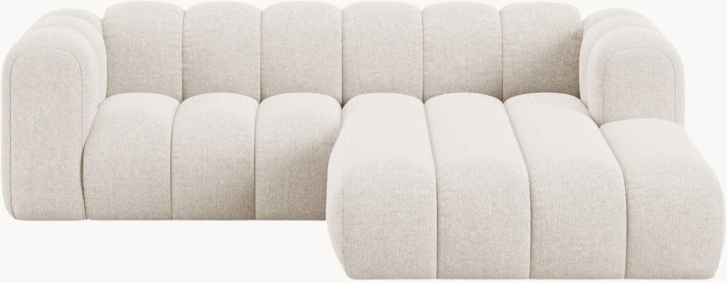 Sofá de canto modular em chenille Lupine (2 lugares)