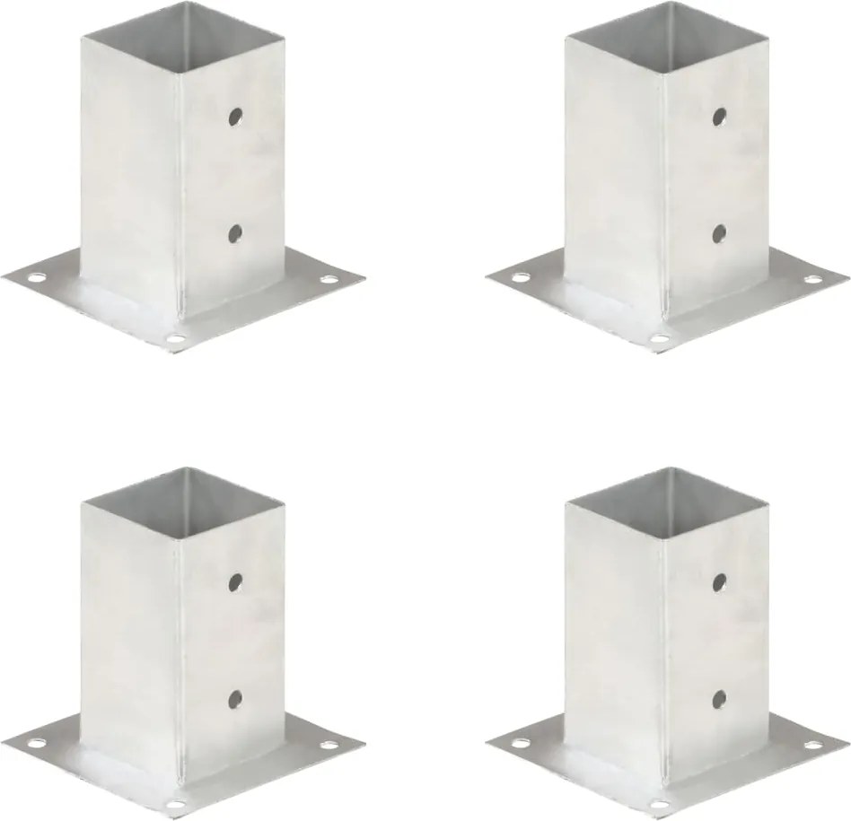 vidaXL Suportes para postes 4 pcs metal galvanizado 81 mm