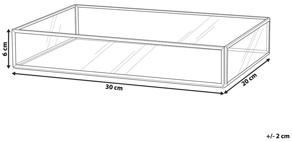 Bandeja decorativa com efeito espelhado 30 x 20 cm prateada GRENOBLE Beliani