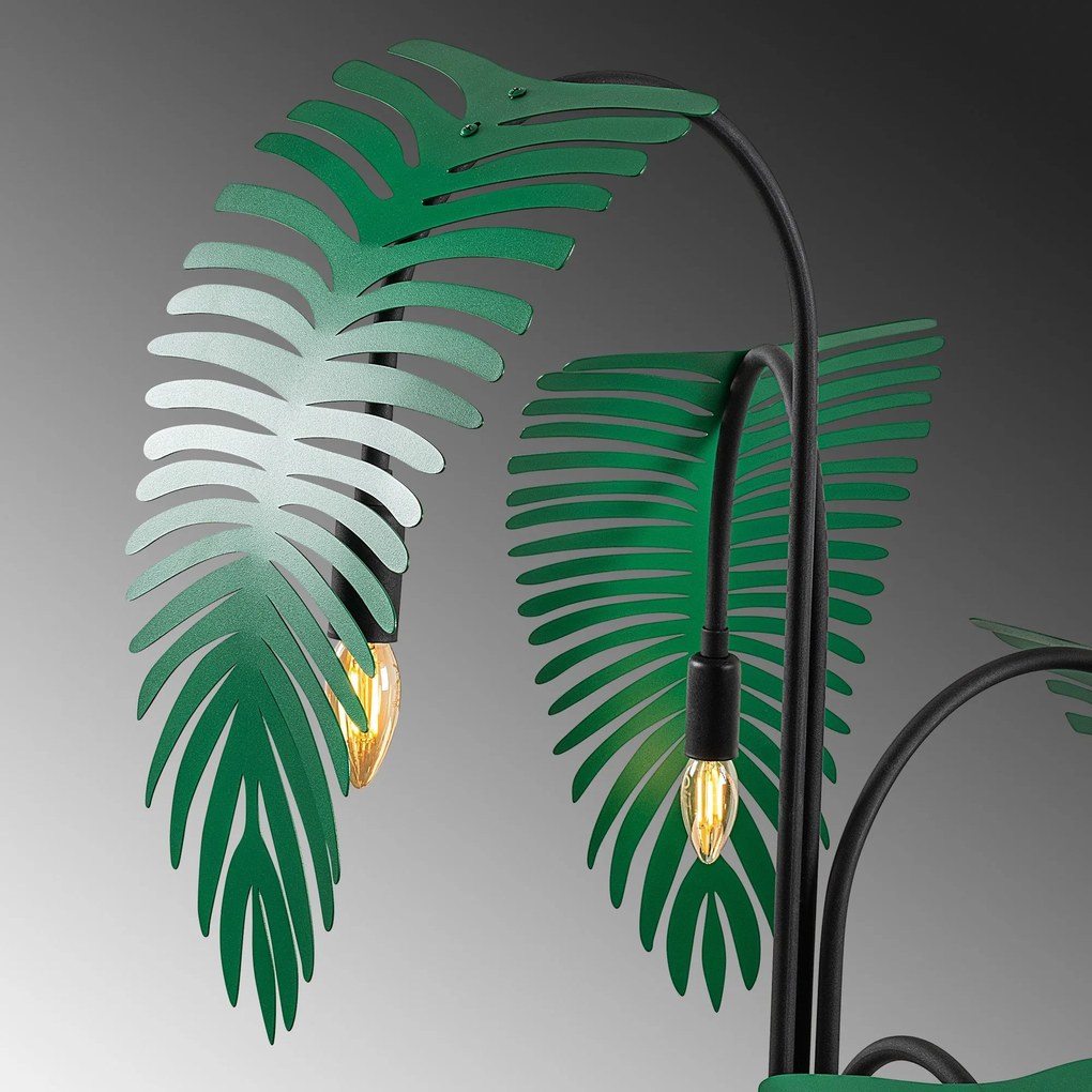 Candeeiro de Pé Palm – Preto/Verde – 71 x 71 x 157 cm