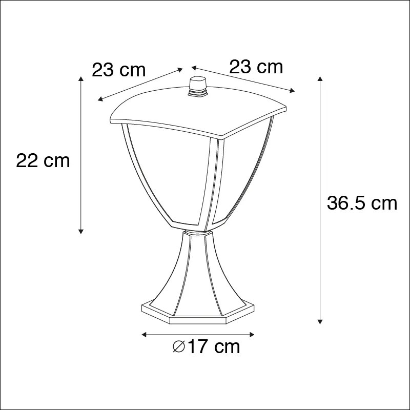 Lanterna de exterior moderna base cinzento escuro - Platar Moderno