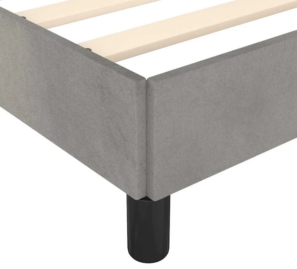 Estrutura de cama sem colchão 120x200 cm veludo cinzento-claro