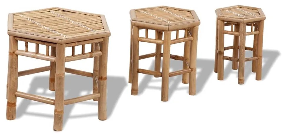 Bancos de jardim 3 pcs bambu