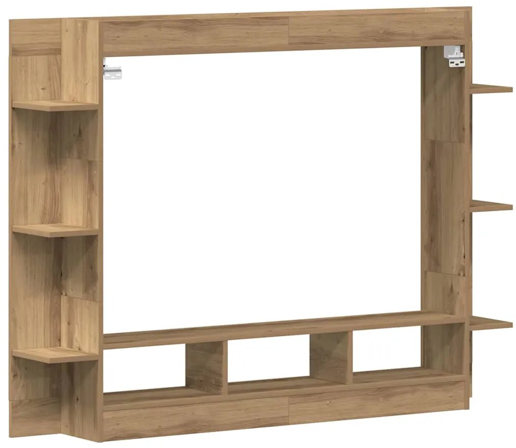 Armário de TV Wall-Mounted vidaXL Carvalho Artesanal 152x22x113 cm
