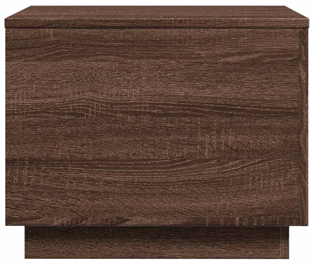 Mesa de centro com luzes LED 50x50x40 cm carvalho castanho