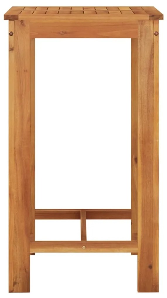 3 pcs conjunto de bar p/ jardim acácia maciça/vime PE castanho