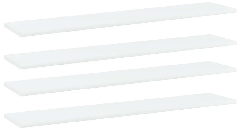 vidaXL Prateleiras estante 4 pcs 100x20x1,5cm contraplacado branco