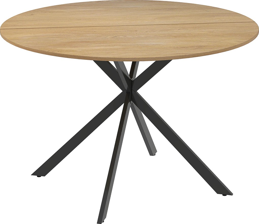 HOMCOM Mesa de Jantar Redonda para 4 Pessoas Mesa de Cozinha Industrial com Estrutura de Aço Ø120x75 cm Madeira | Aosom Portugal