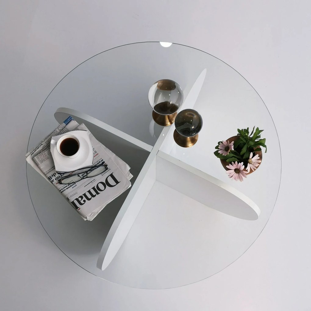 Mesa de Café Bubble – Branca – 75 cm x 35 cm x 75 cm