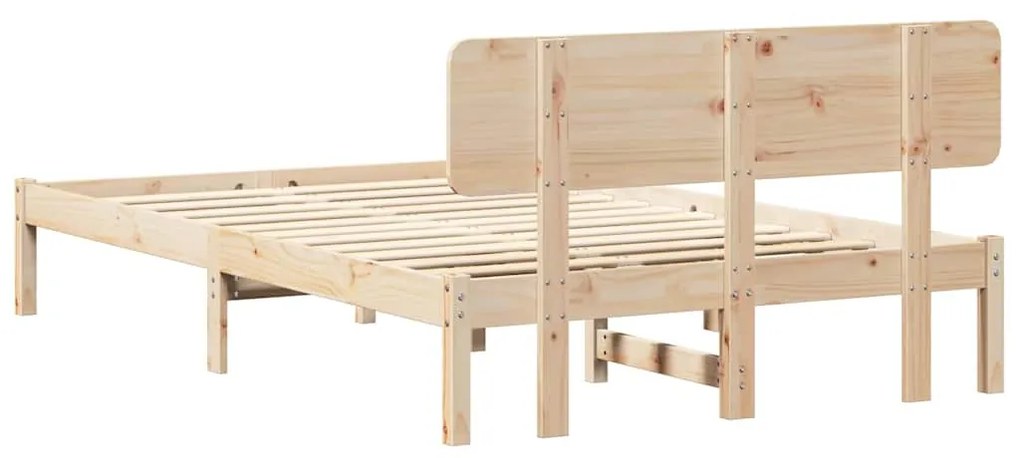 Cama com cabeceira 120x200 cm de madeira de pinho