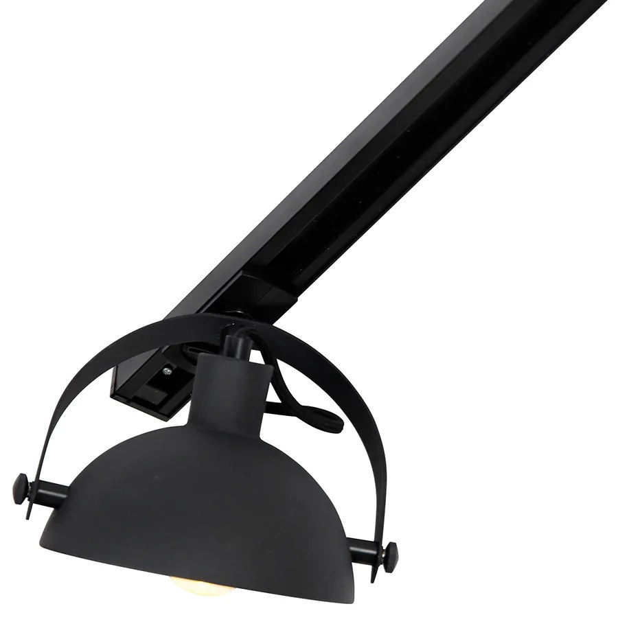Sistema de calhas monofásico com 3 focos ajustáveis pretos - Magnax Moderno