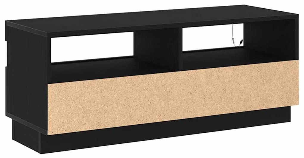 Estante de TV vidaXL com Luzes LED em Carvalho Preto 100x35x40 cm de M