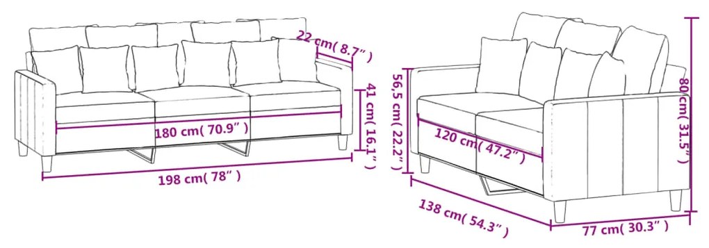 2 pcs conjunto de sofás com almofadões veludo preto