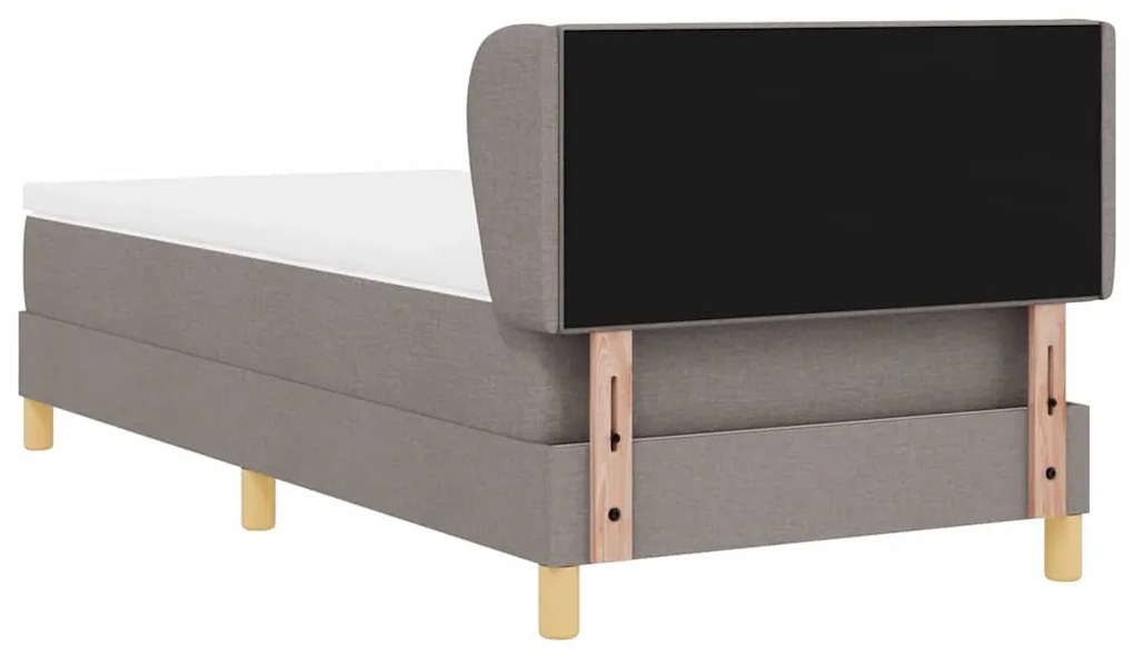 Cama Box Spring vidaXL com Colchão em Taupe, 90x200 cm, Tecido