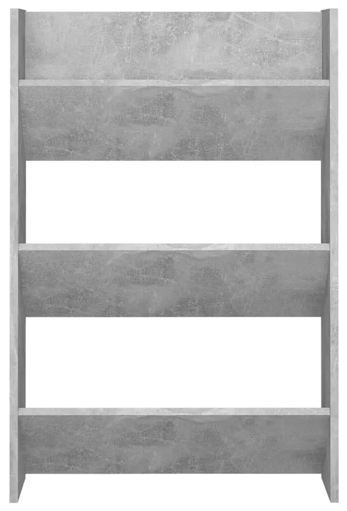 Sapateira de parede 60x18x90 cm contraplacado cinzento cimento