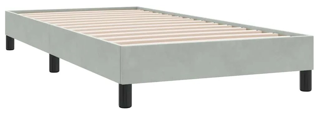 Box Cama primavera sem Colchão Cinzento Claro 90x210 cm Veludo