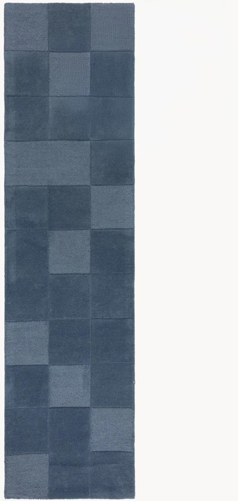 Passadeira de lã tufada à mão com relevo Checkerboard