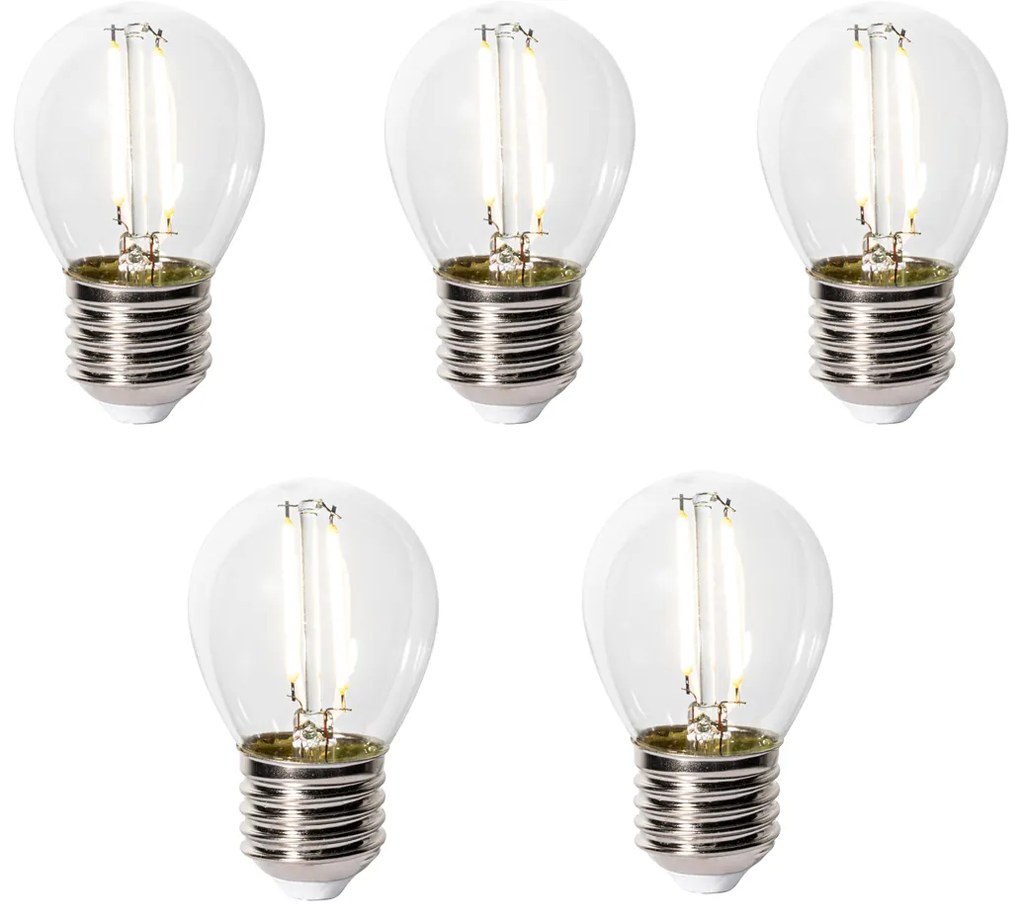 Conjunto de 5 E27 dimbare LED lamp P45 helder glas 3W 250 lm 3000K