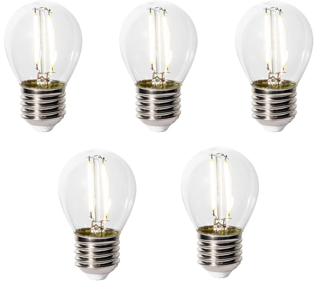 Conjunto de 5 Lâmpadas LED E27 Reguláveis Vidro Transparente P45 3W 250 lm 3000K