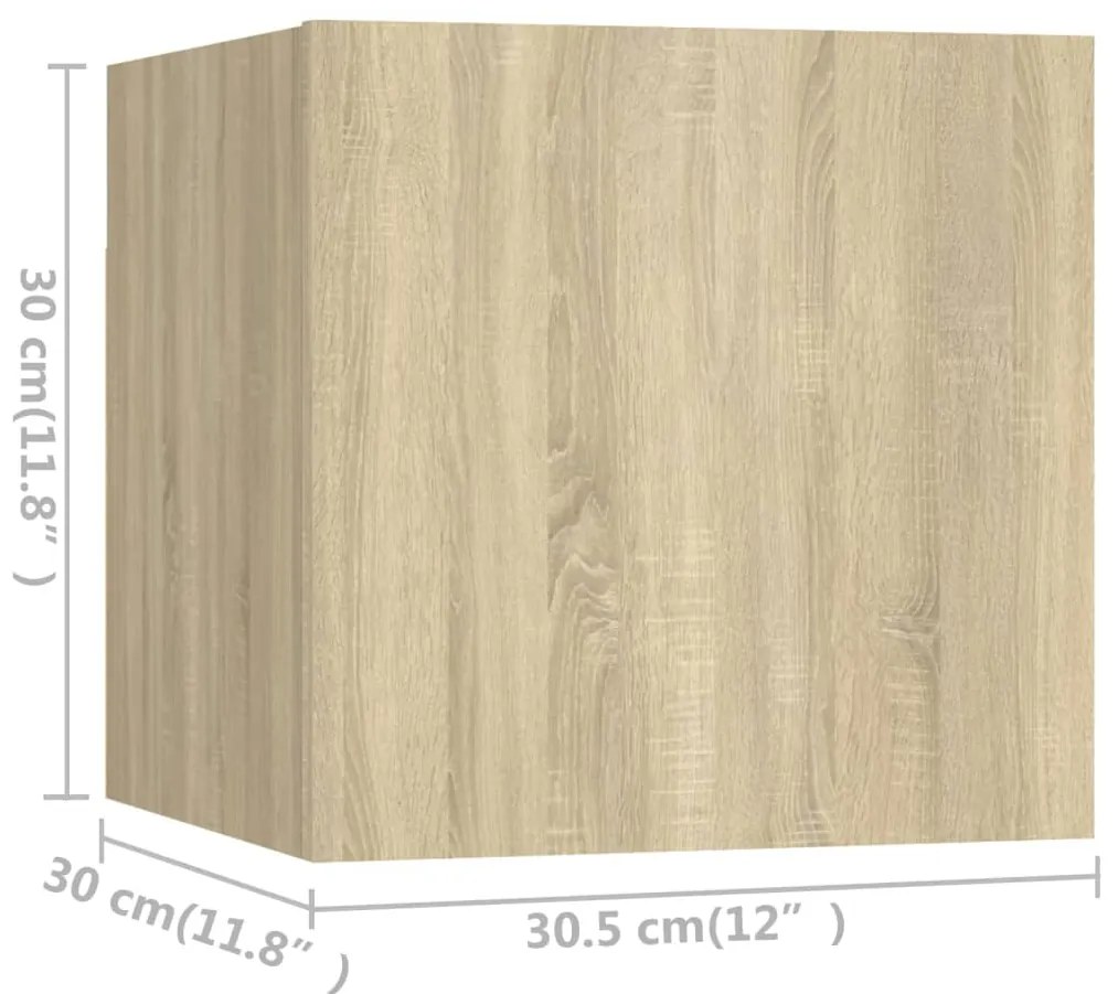 4pcs conjunto de móveis de TV derivados madeira carvalho sonoma