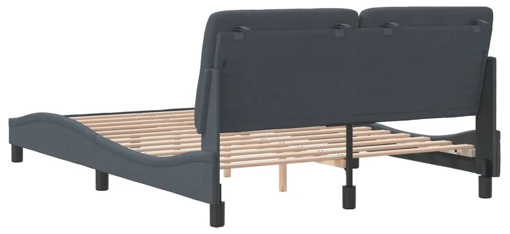 Estrutura de cama sem colchão 140x190 cm veludo cinzento-escuro