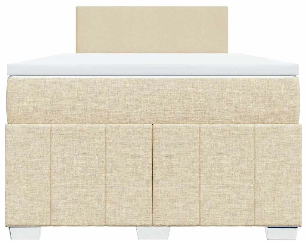 Cama com molas/colchão 120x200 cm tecido cor creme