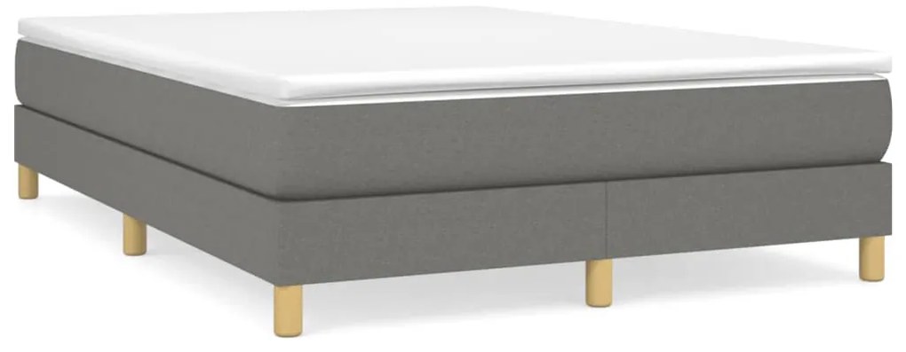 Estrutura de cama sem colchão 140x200 cm tecido cinzento-escuro