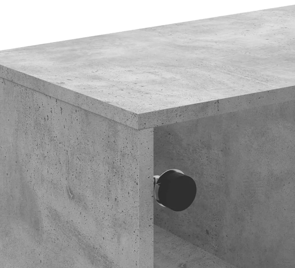 Móvel de TV c/ portas de vidro 102x37x50 cm cinza cimento