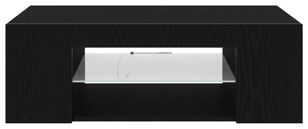 Armário de TV vidaXL com Luzes LED Carvalho Preto 90x39x30 cm Madeira