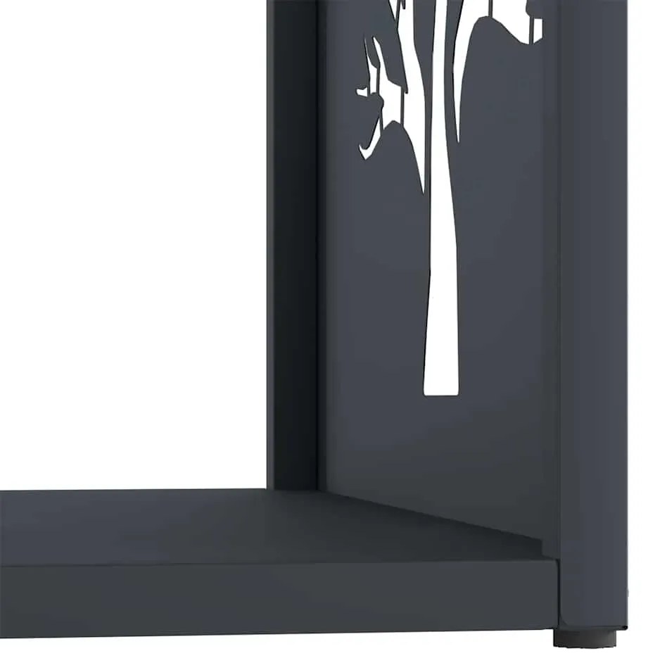 Suporte para lenha 40x40x40 cm aço laminado a frio antracite