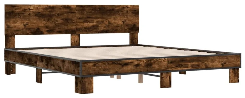 Estrutura de cama 200x200 cm derivados madeira/metal