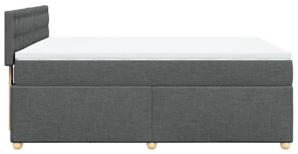 Cama com molas/colchão 140x200 cm tecido cinzento-escuro