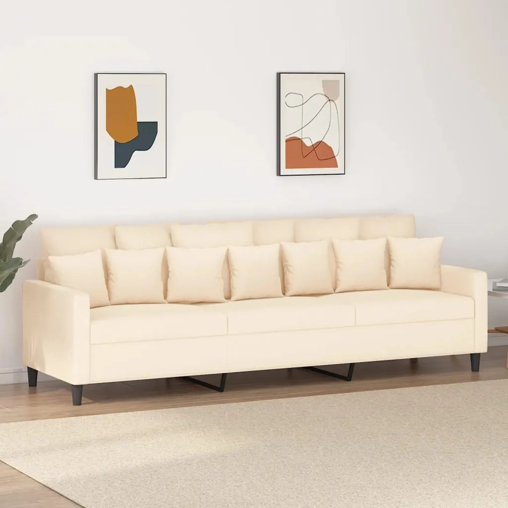 vidaXL Sofá de 3 lugares 210 cm veludo cor creme