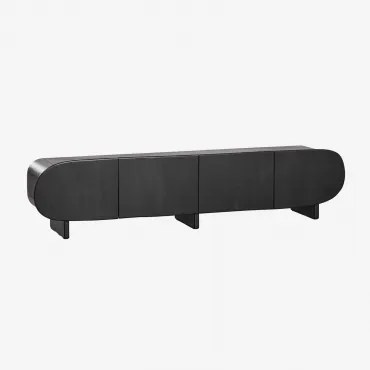 Móvel Tv 220x40 Cm Em Madeira De Manga Agathe Preto Claro - Sklum