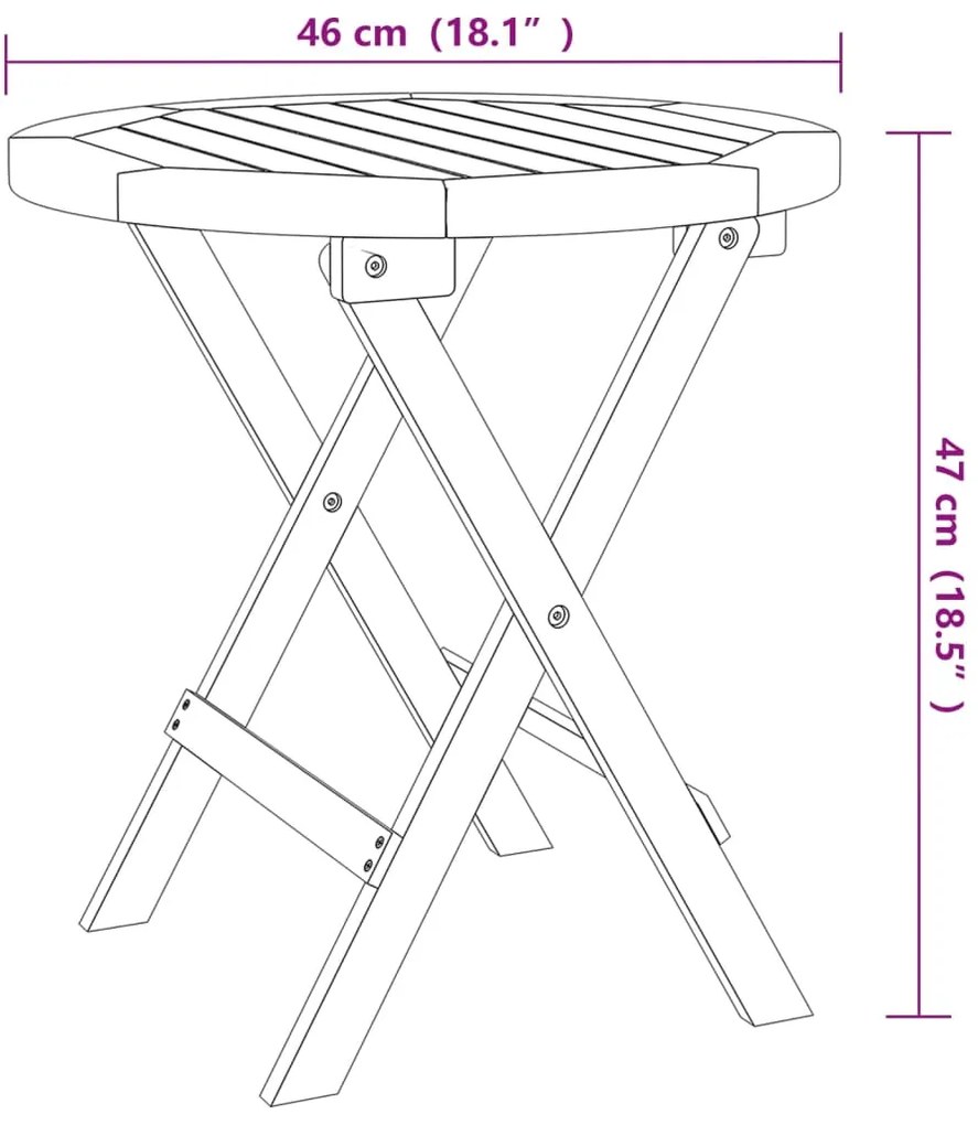 Mesa de bistrô Ø46x47 cm madeira de acácia maciça