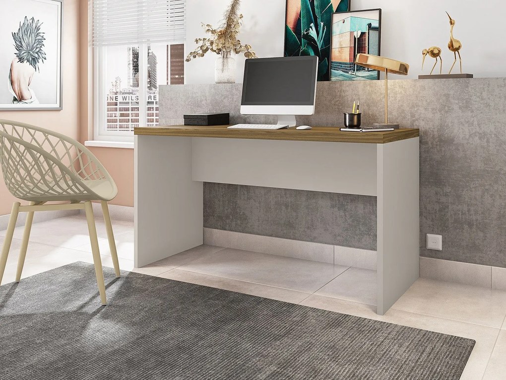 Secretária STUDIO SIMPLE – 136x60x75 cm – Bilaminado Cor de Mel e Caca