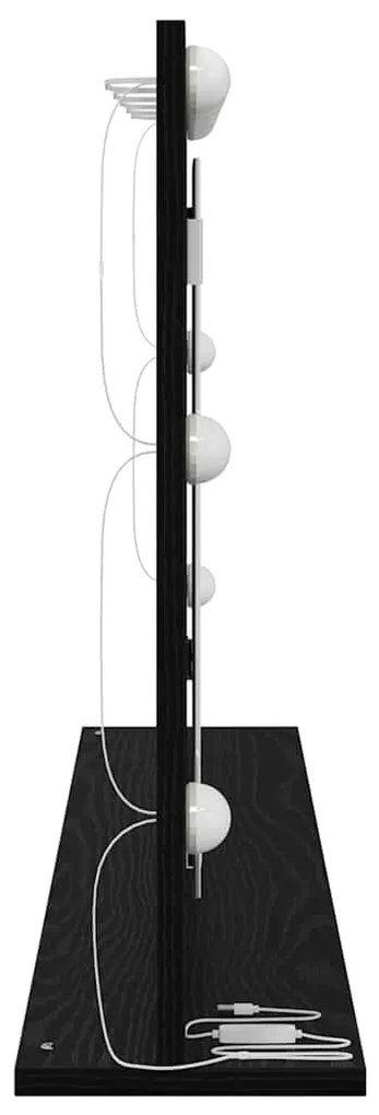 Espelho de Vanidade com Luzes LED Carvalho Preto 100x55x18 cm