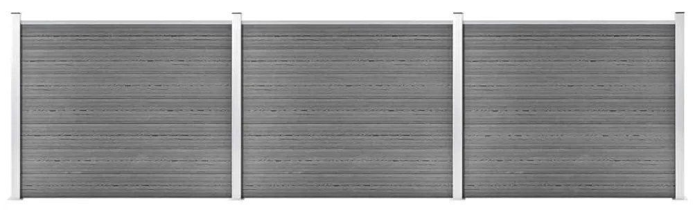 Conjunto painel de cerca 526x146 cm WPC cinzento